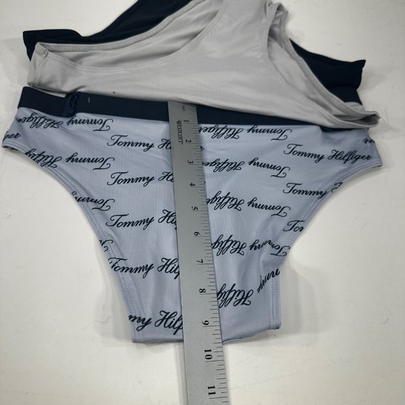 Lot Of Three Tommy Hilfiger Women's Size Medium Panty Bikini Blue Gray Blue New - Picture 11 of 11
